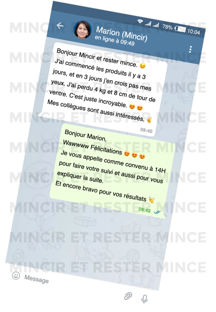 Résultats Marion Mincir et rester mince Résultats Marion Mincir et rester mince